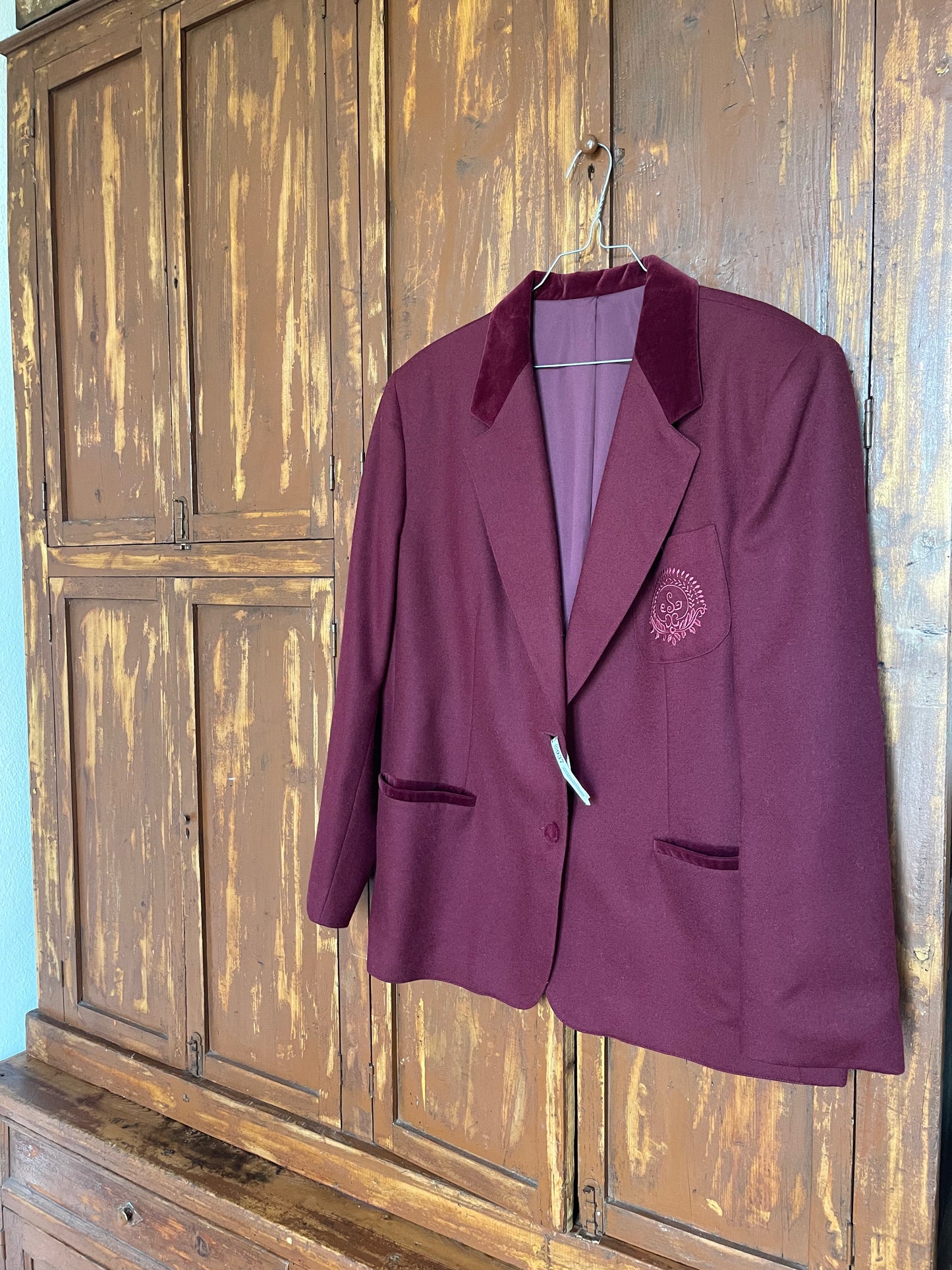 Burgundy wool blazer