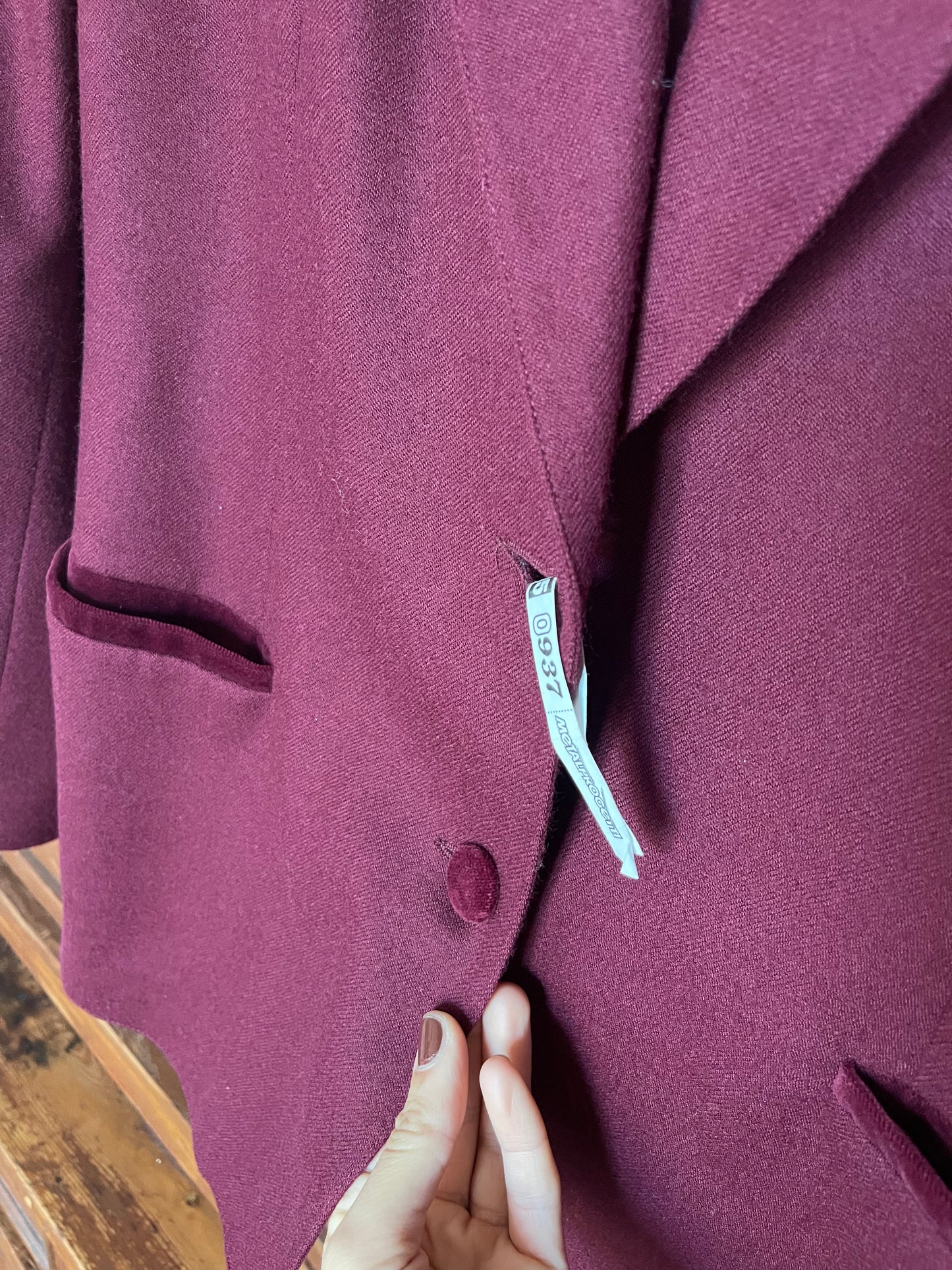 Burgundy wool blazer