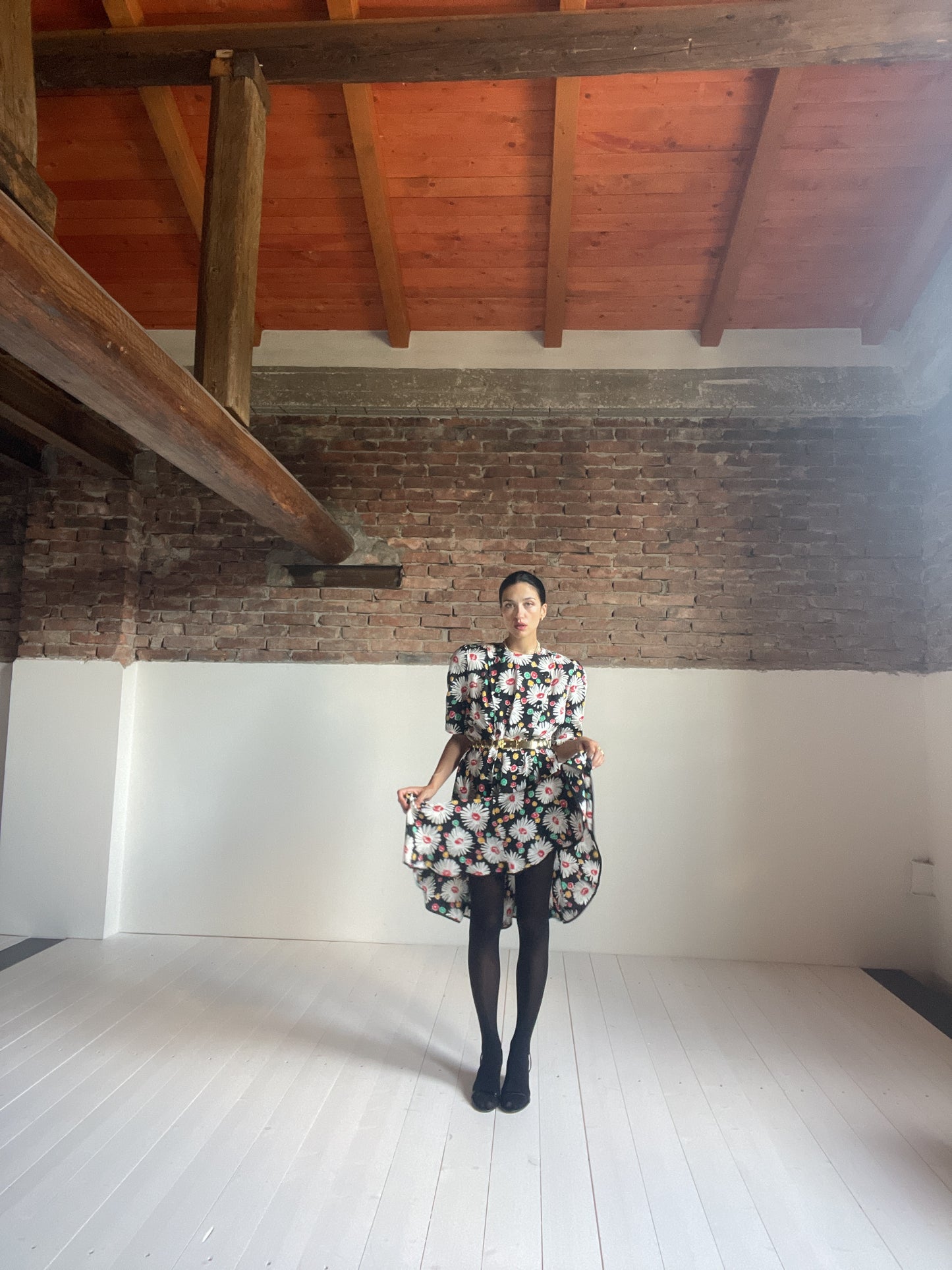 Floral 80s dress