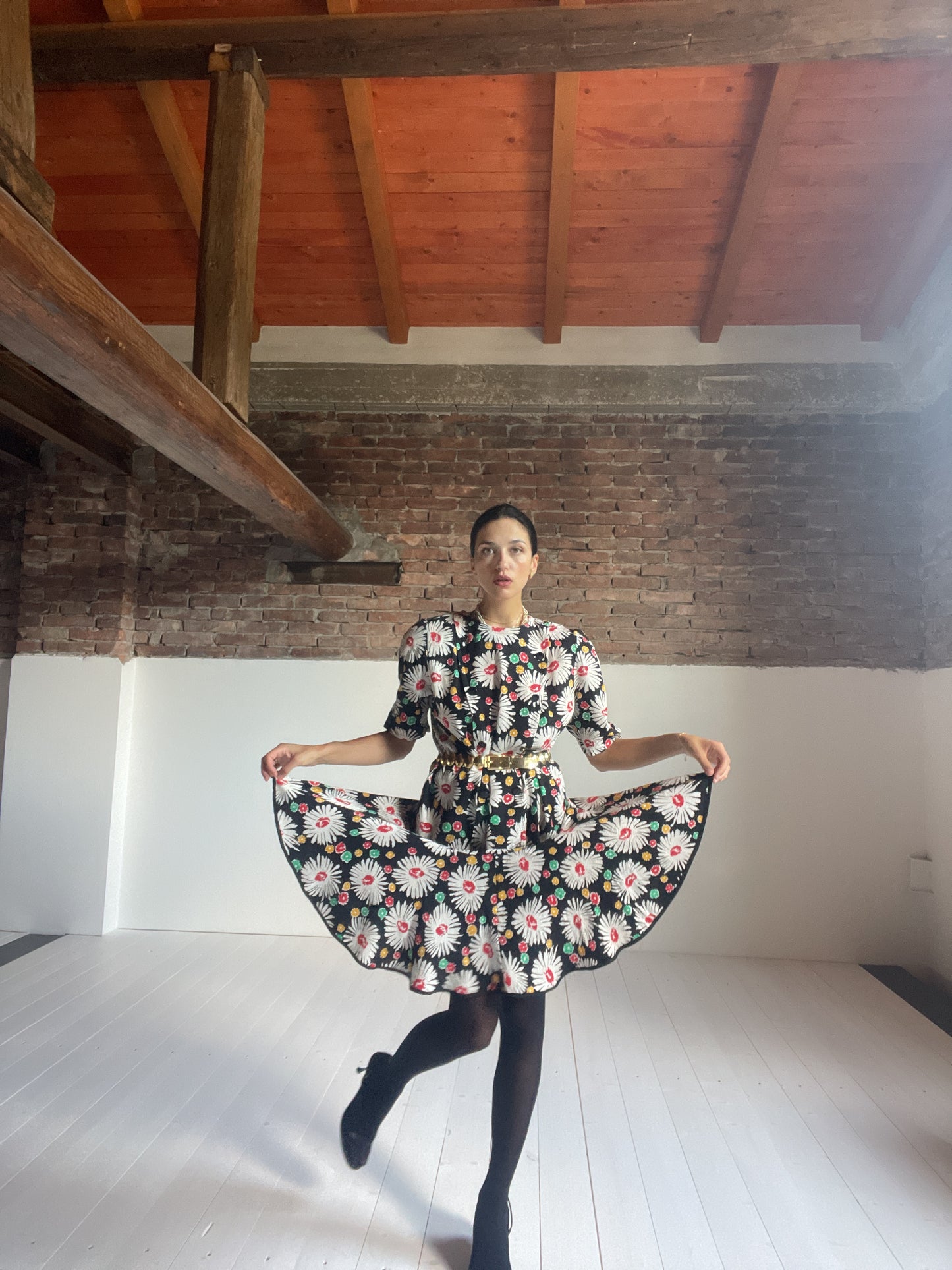 Floral 80s dress