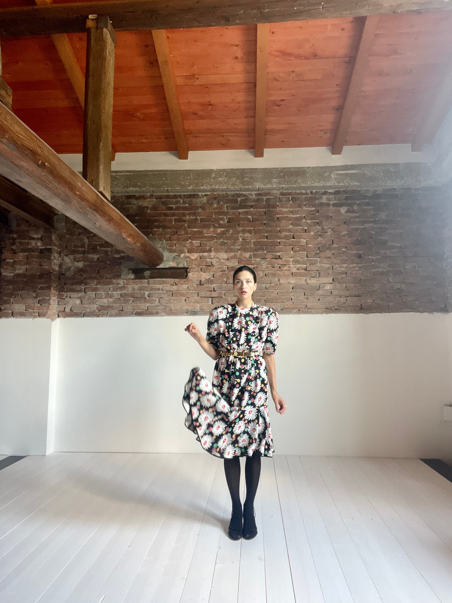 Floral 80s dress
