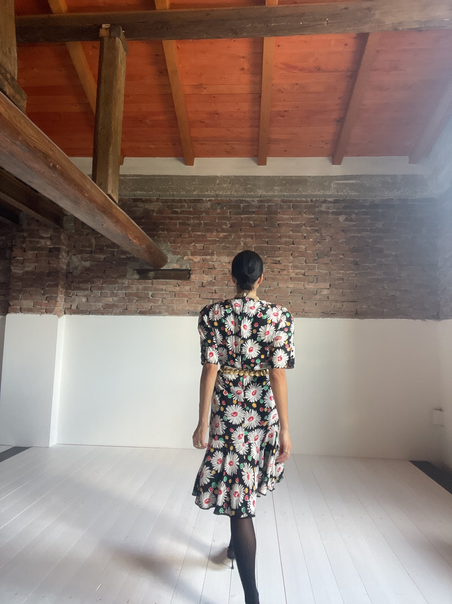 Floral 80s dress