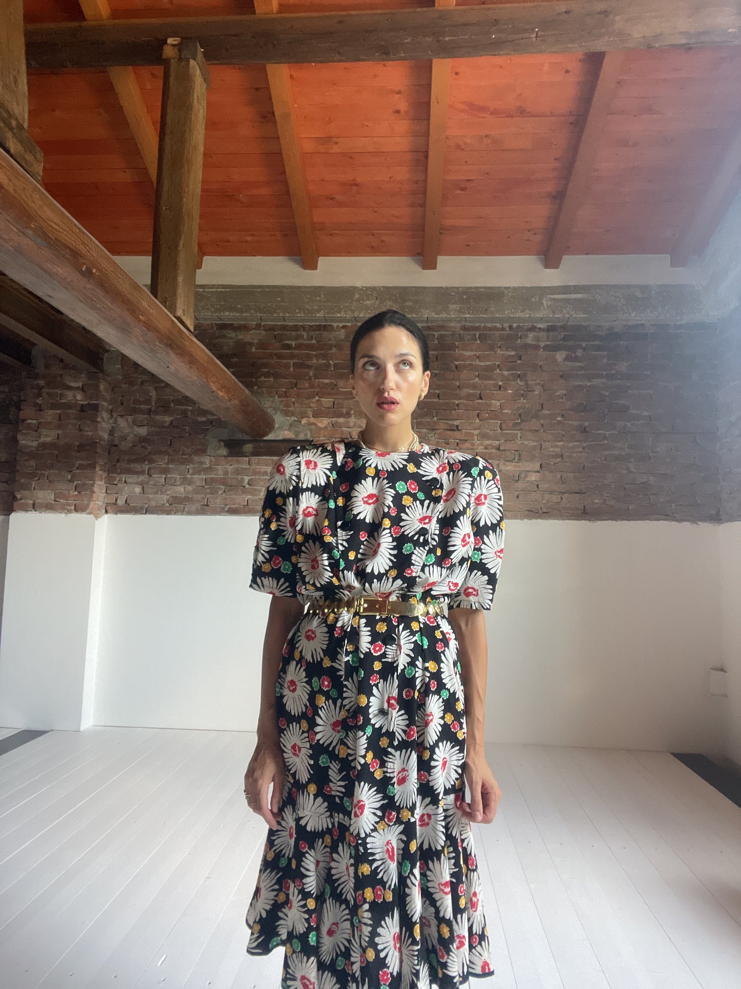 Floral 80s dress