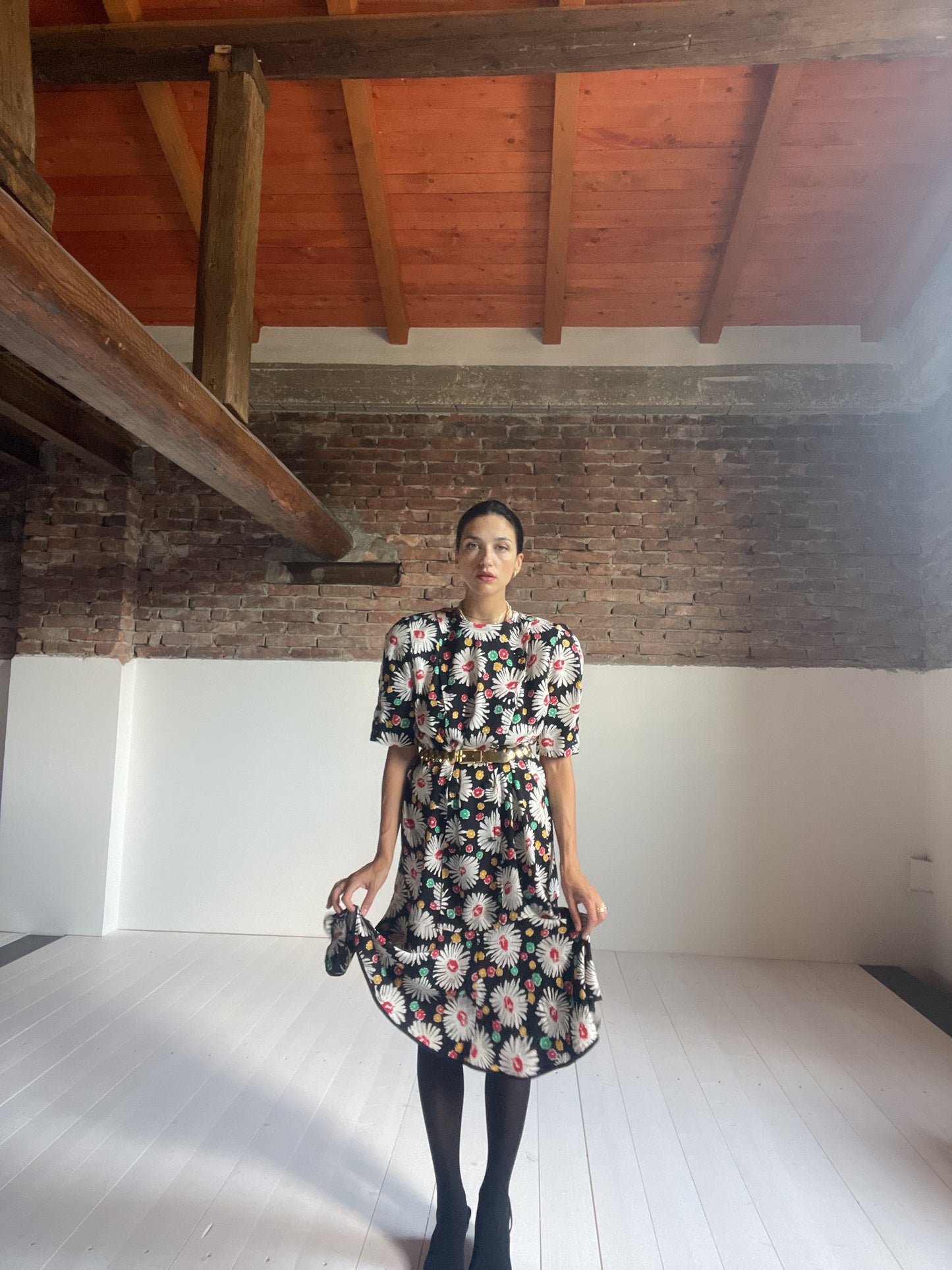 Floral 80s dress