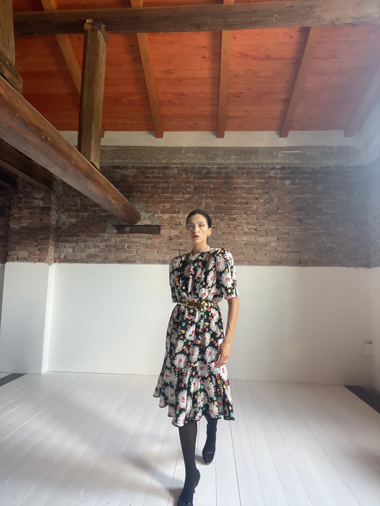 Floral 80s dress