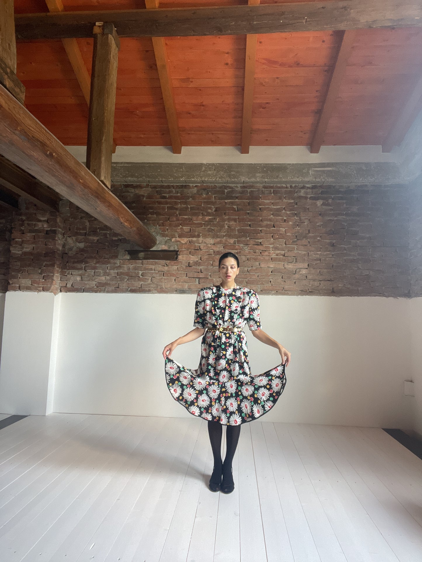 Floral 80s dress