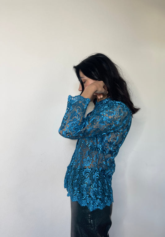 Pizzi e merletti blue shirt