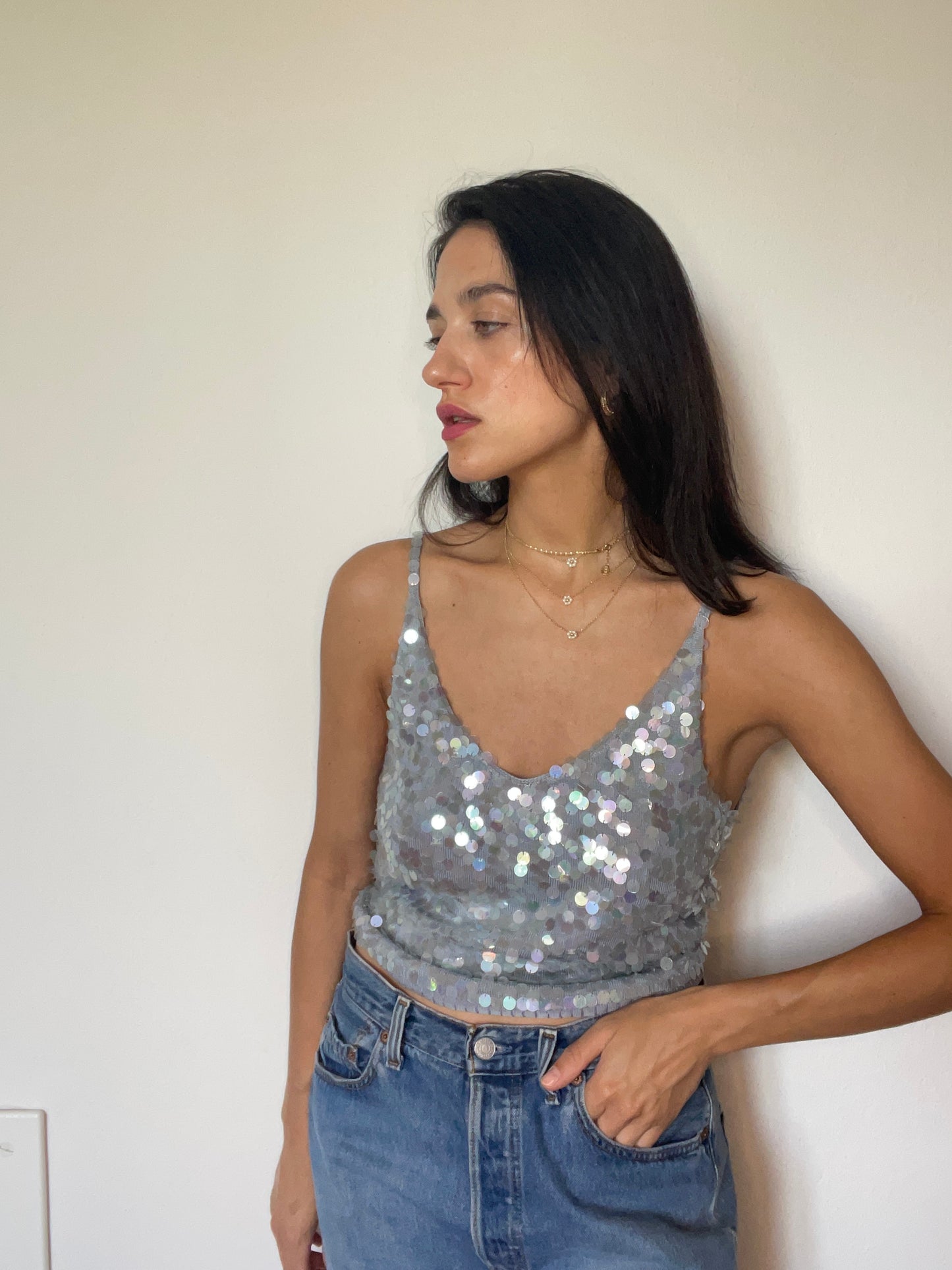 summer night silk top