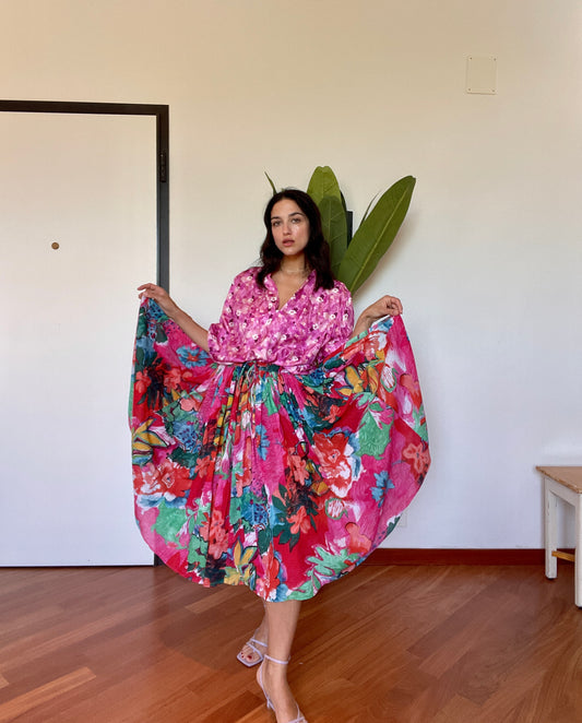 Cotton floral maxi skirt