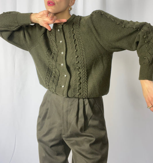 Verde bosco romantic cardigan