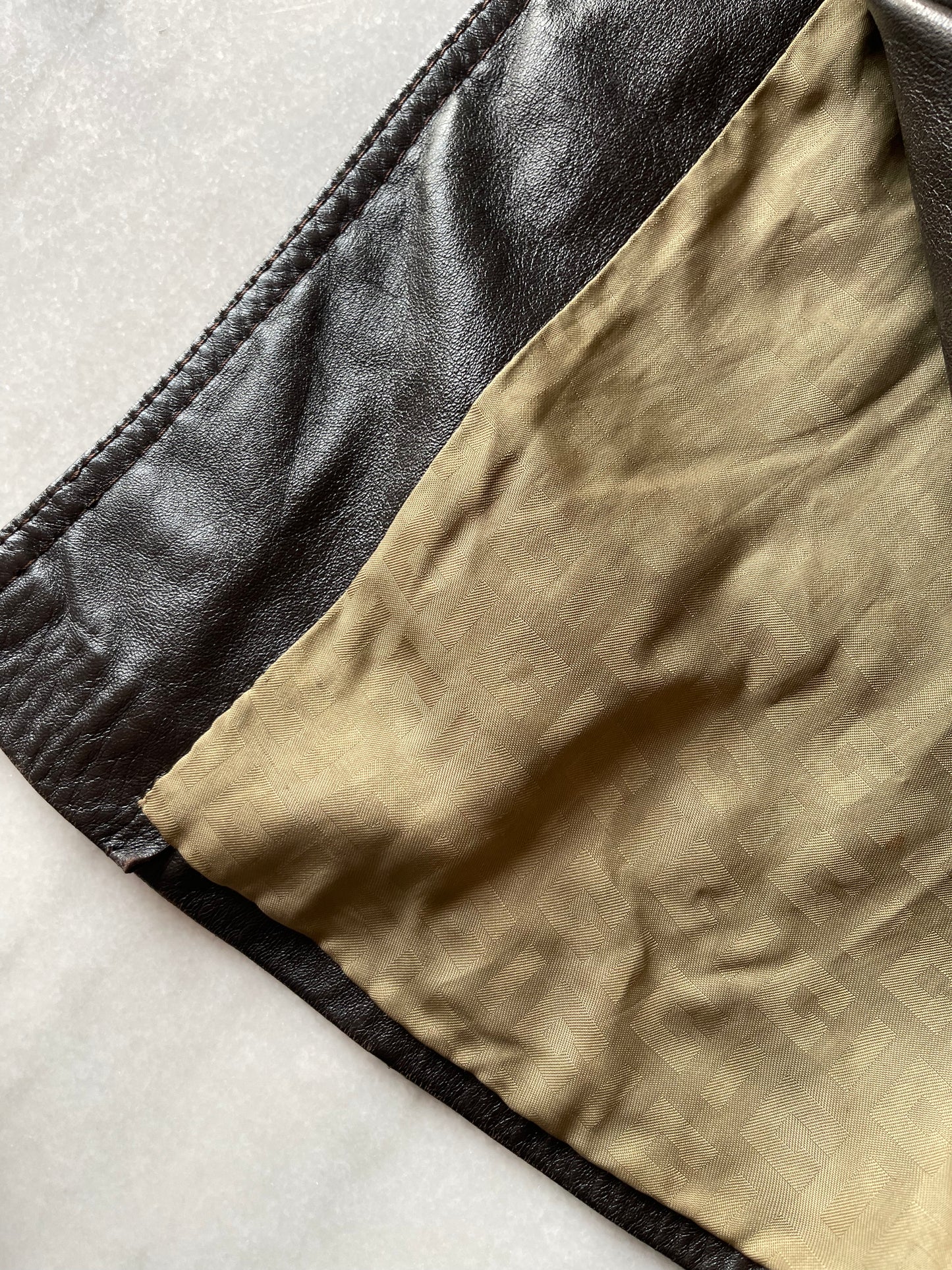 Dark brown leather trenchcoat