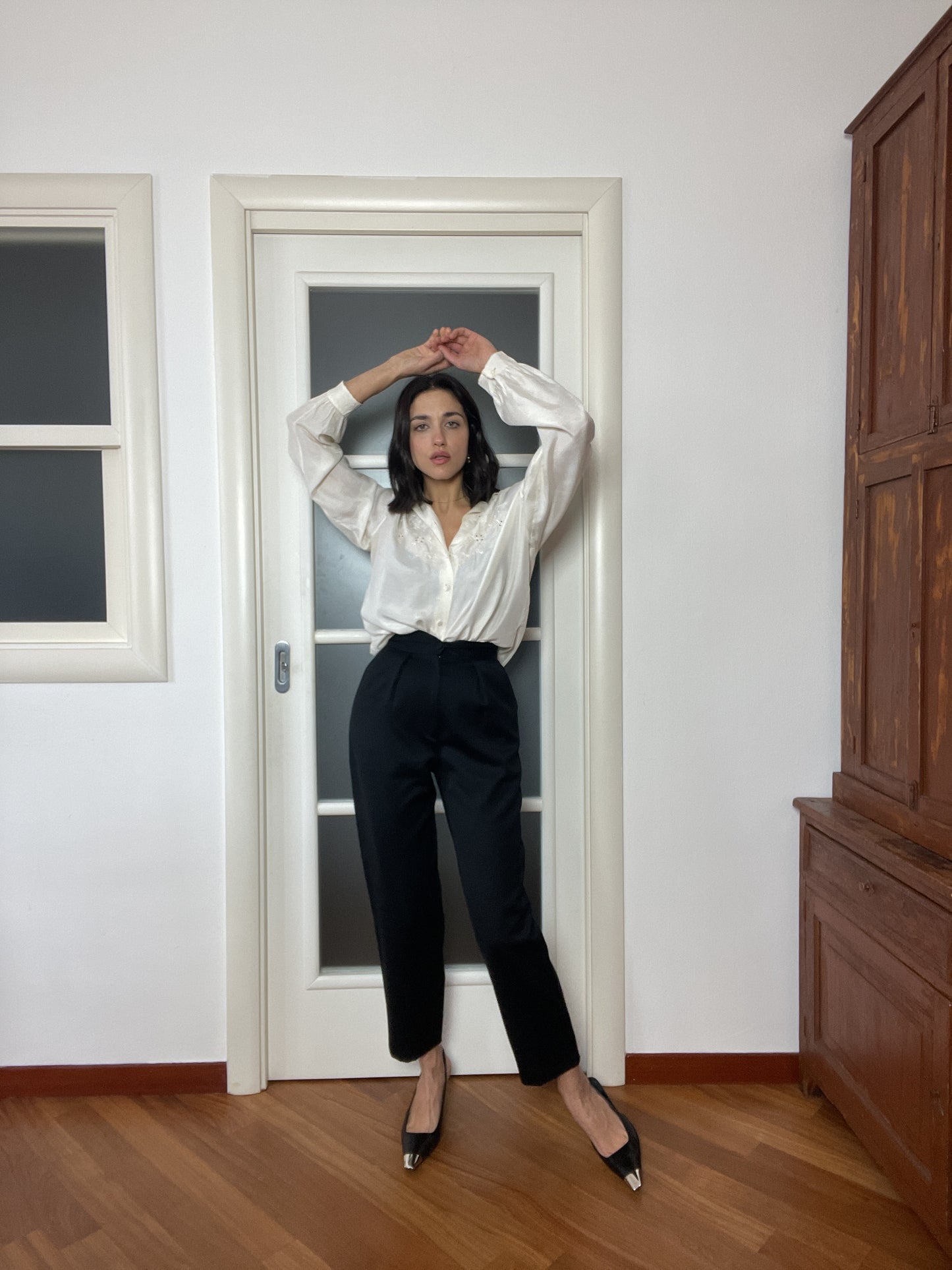 The wool black pants