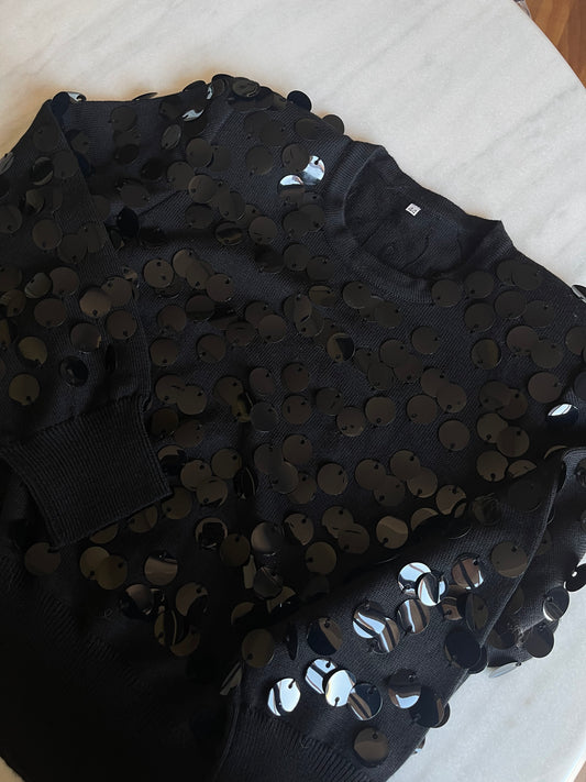 Big sequins wool sweater