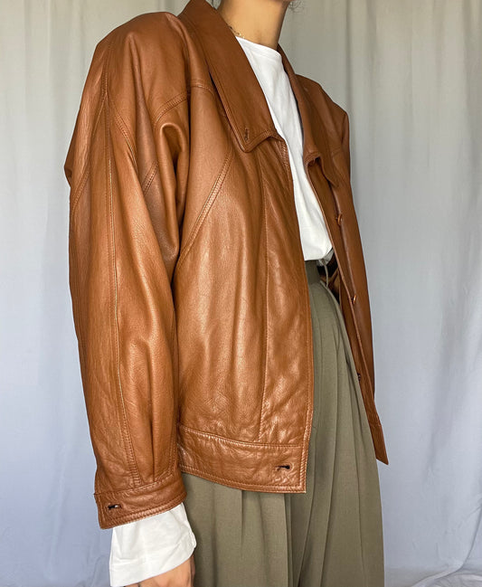 Caramello leather jacket