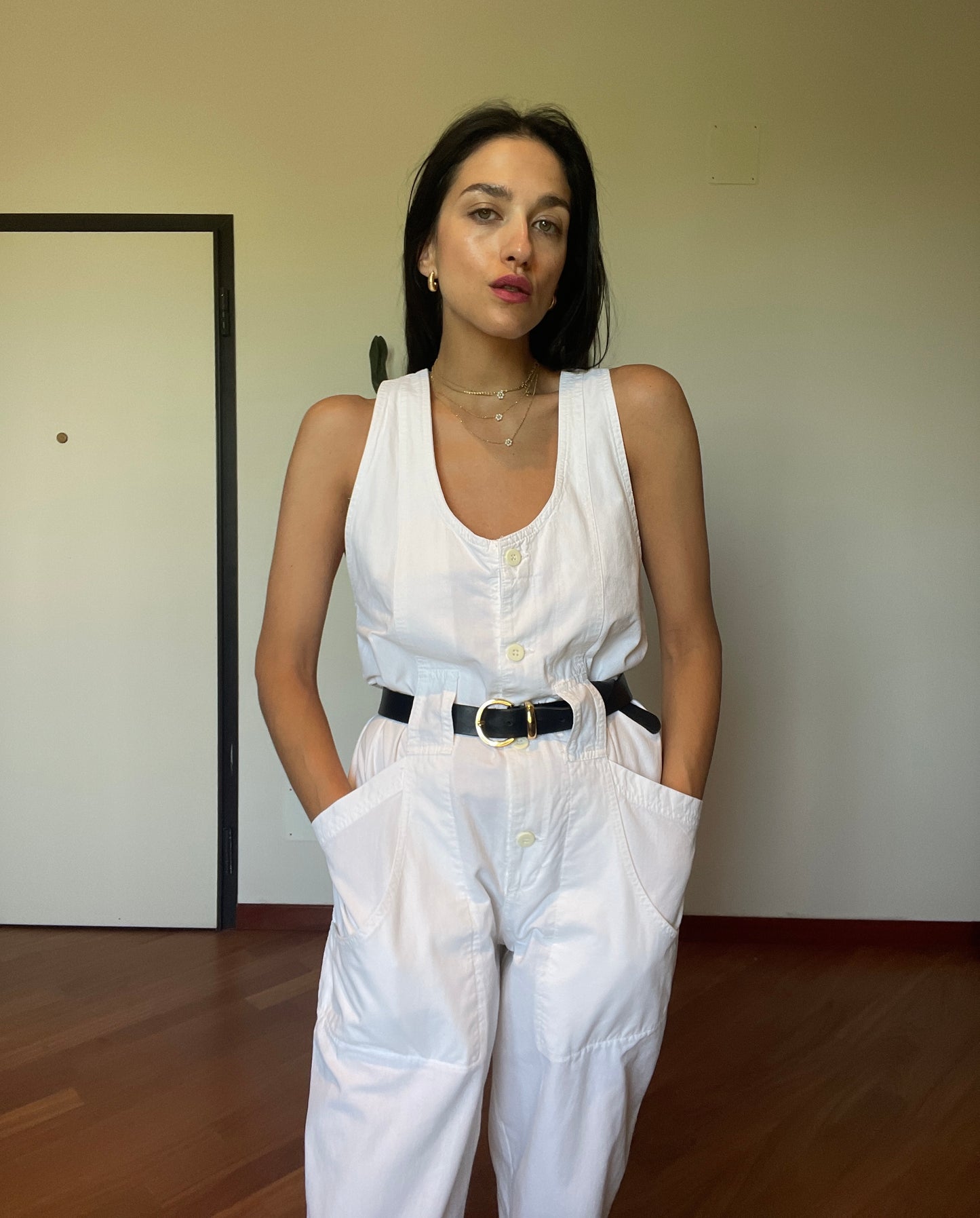 Rifle white cotton jumpsuit
