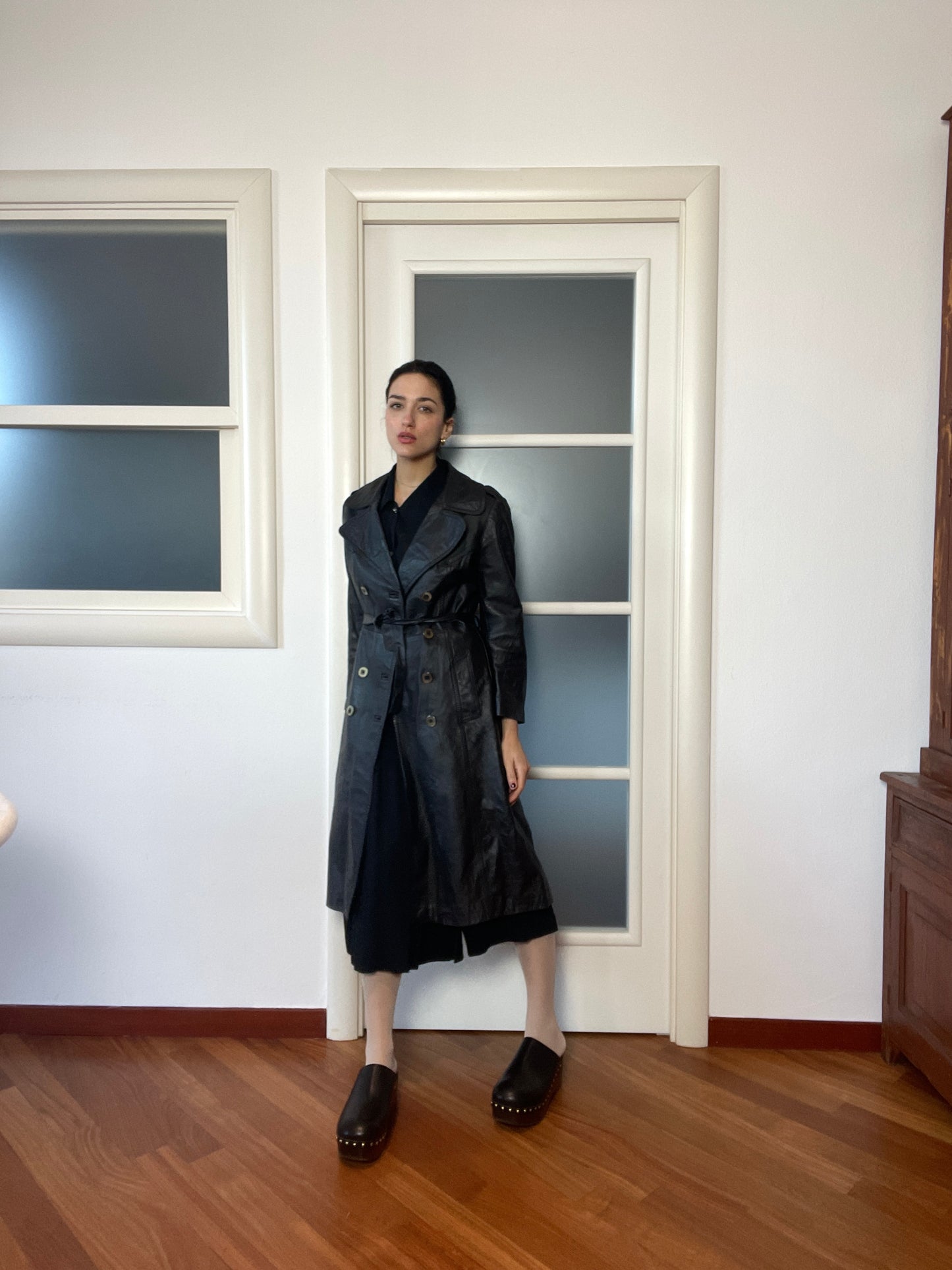 Leather trenchcoat
