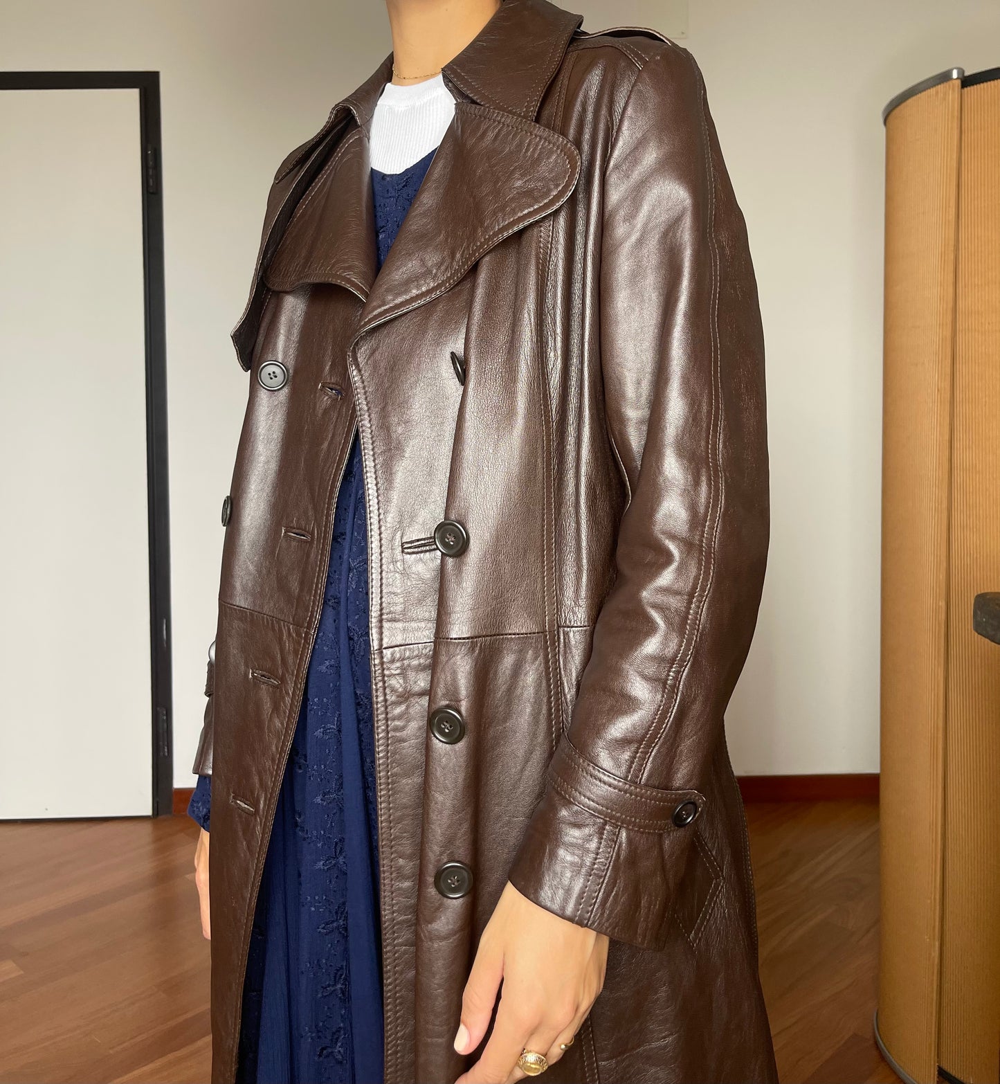 The brownie leather trench