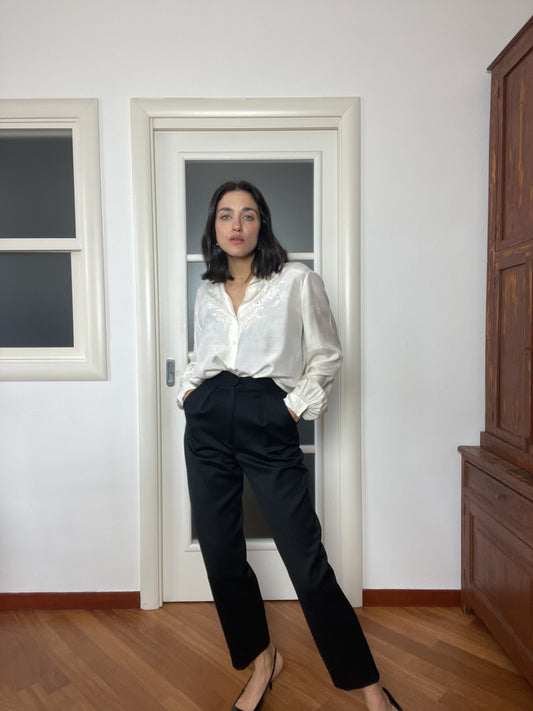 The wool black pants