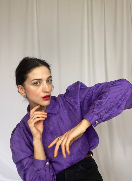 Jacquard purple shirt