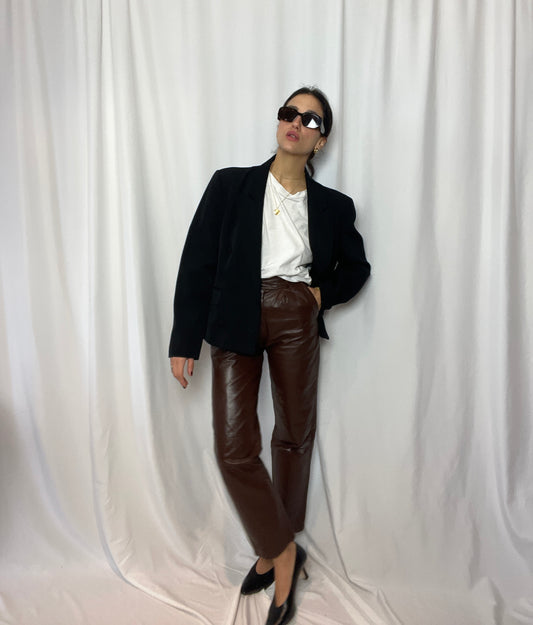 Choco leather pants