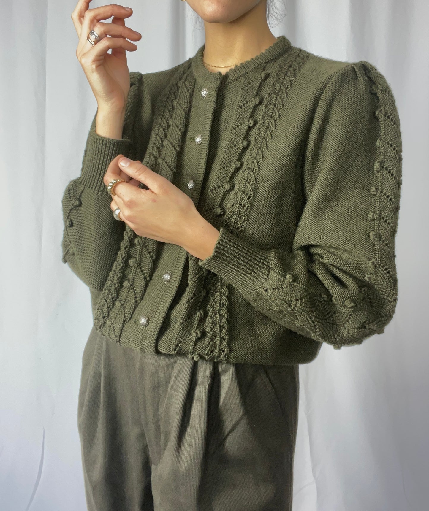 Verde bosco romantic cardigan