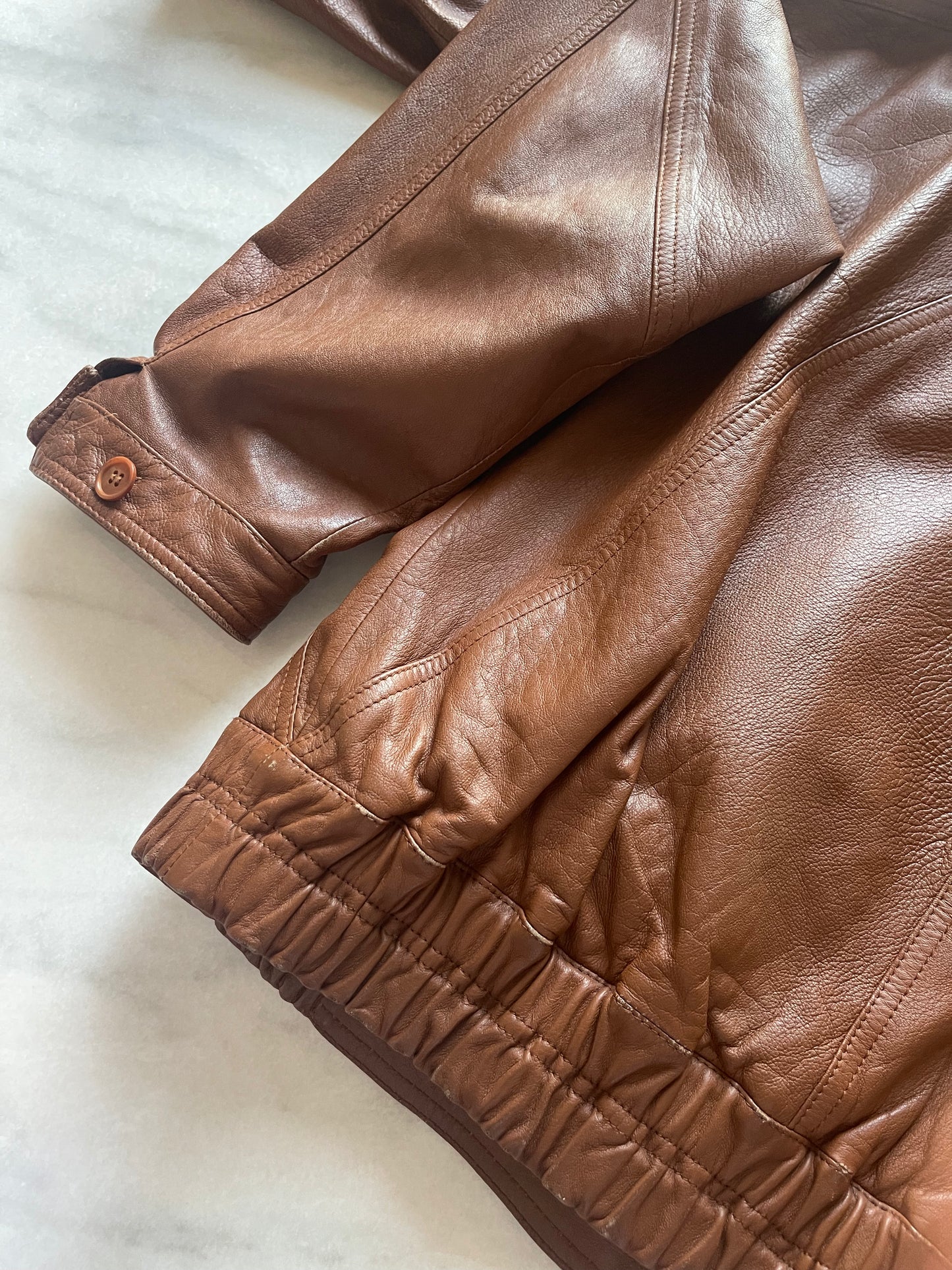 Caramello leather jacket
