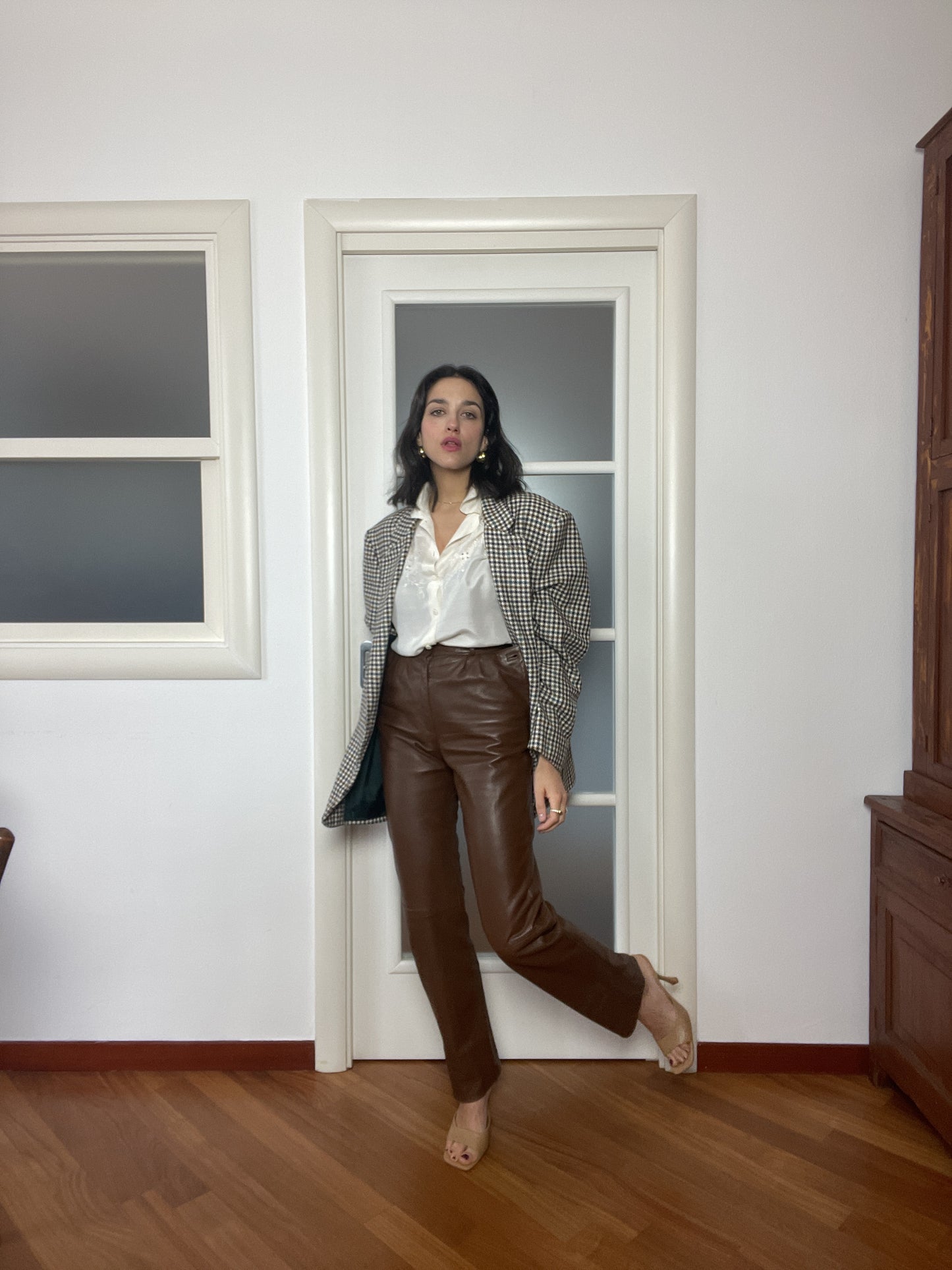 Caramello leather pants