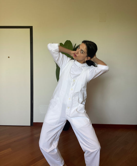 Rifle white cotton jumpsuit