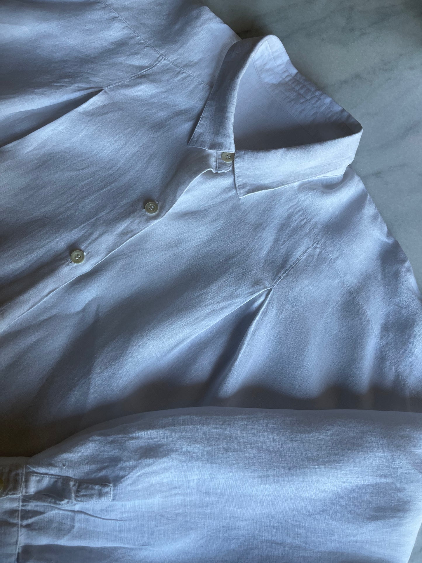 White maxi linen shirt