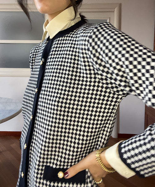 White & blue cardigan