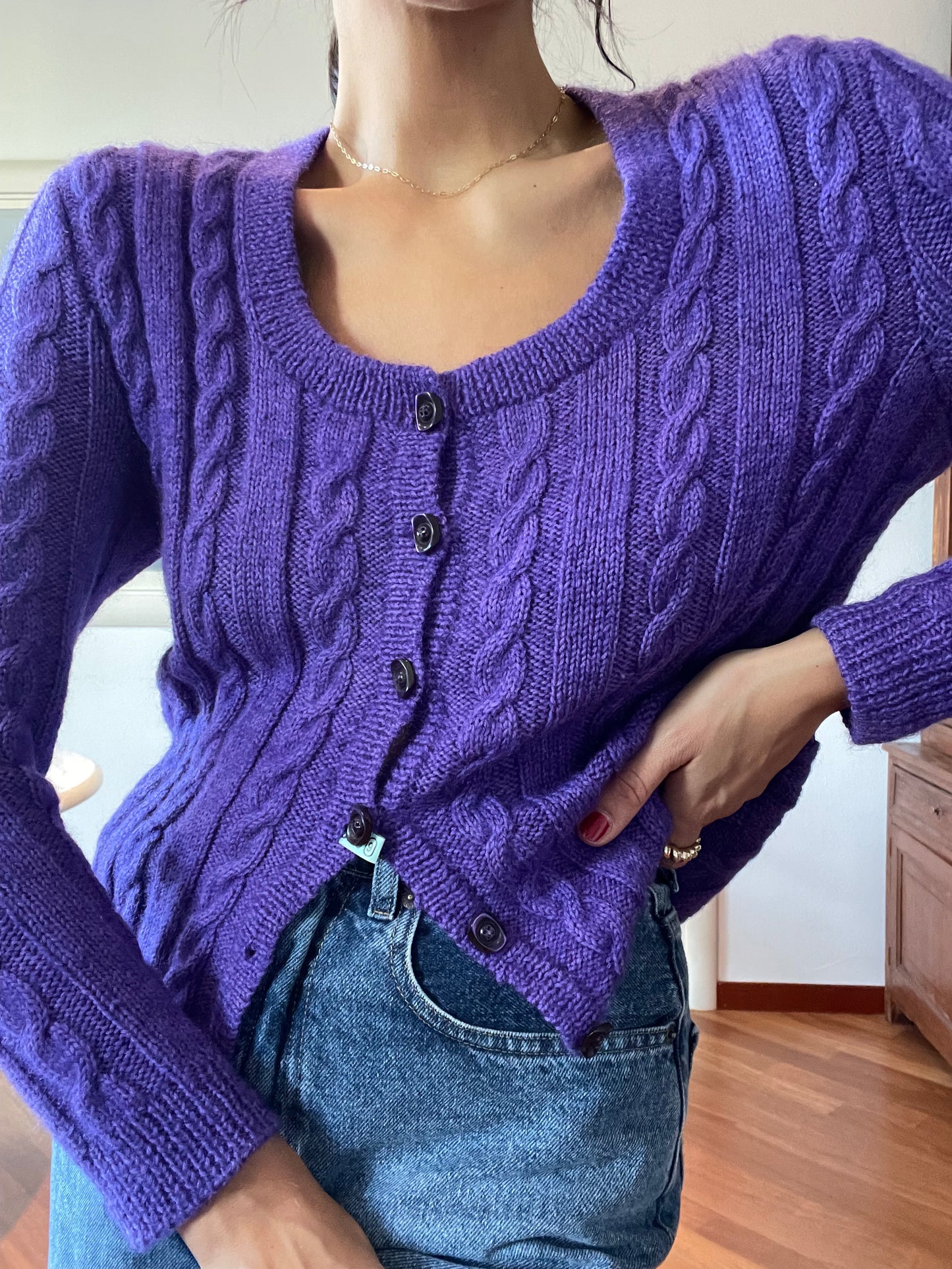 Le trecce-violet cardigan