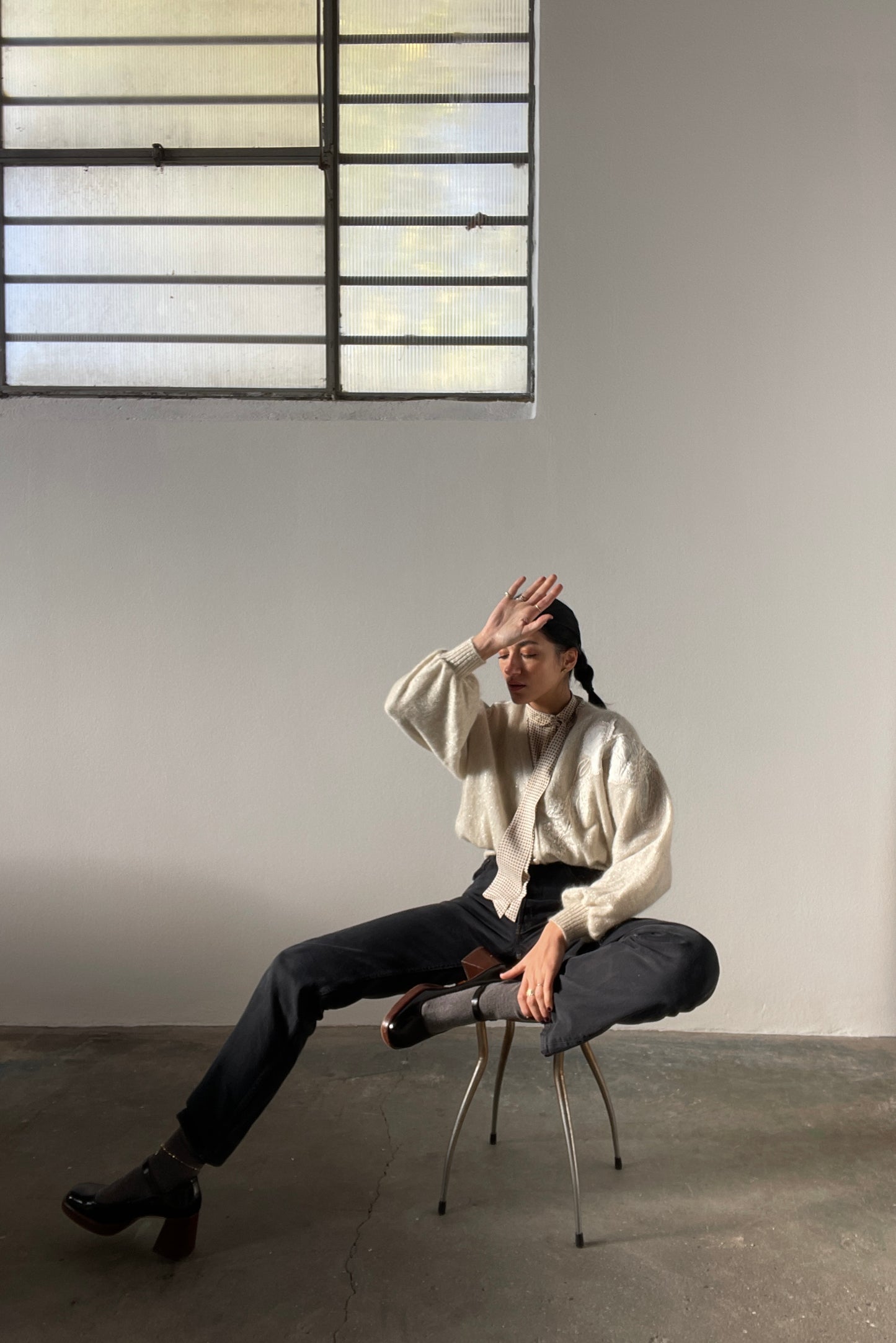 Snow silk & mohair cardigan