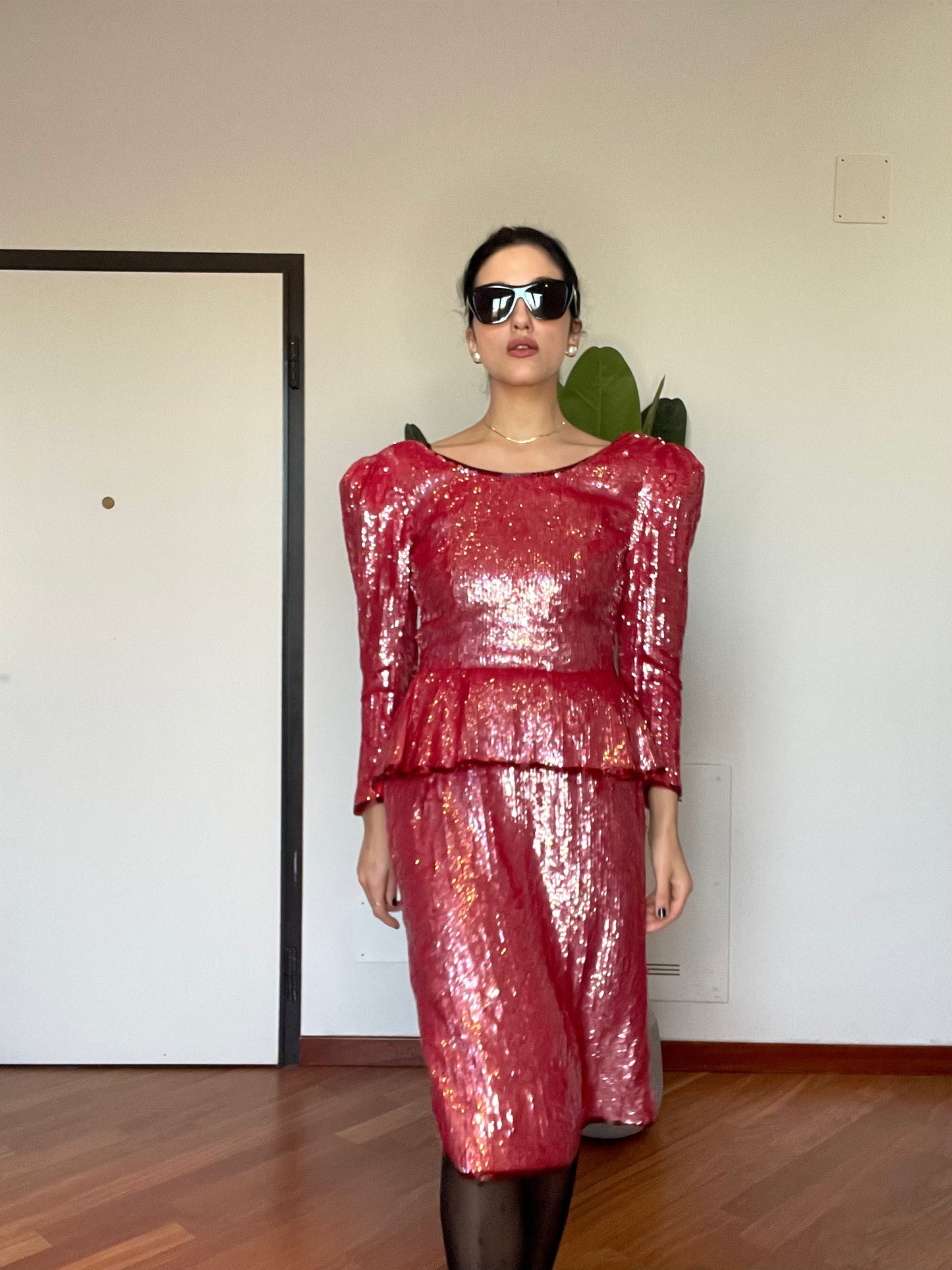 Red sequins Xmas dress