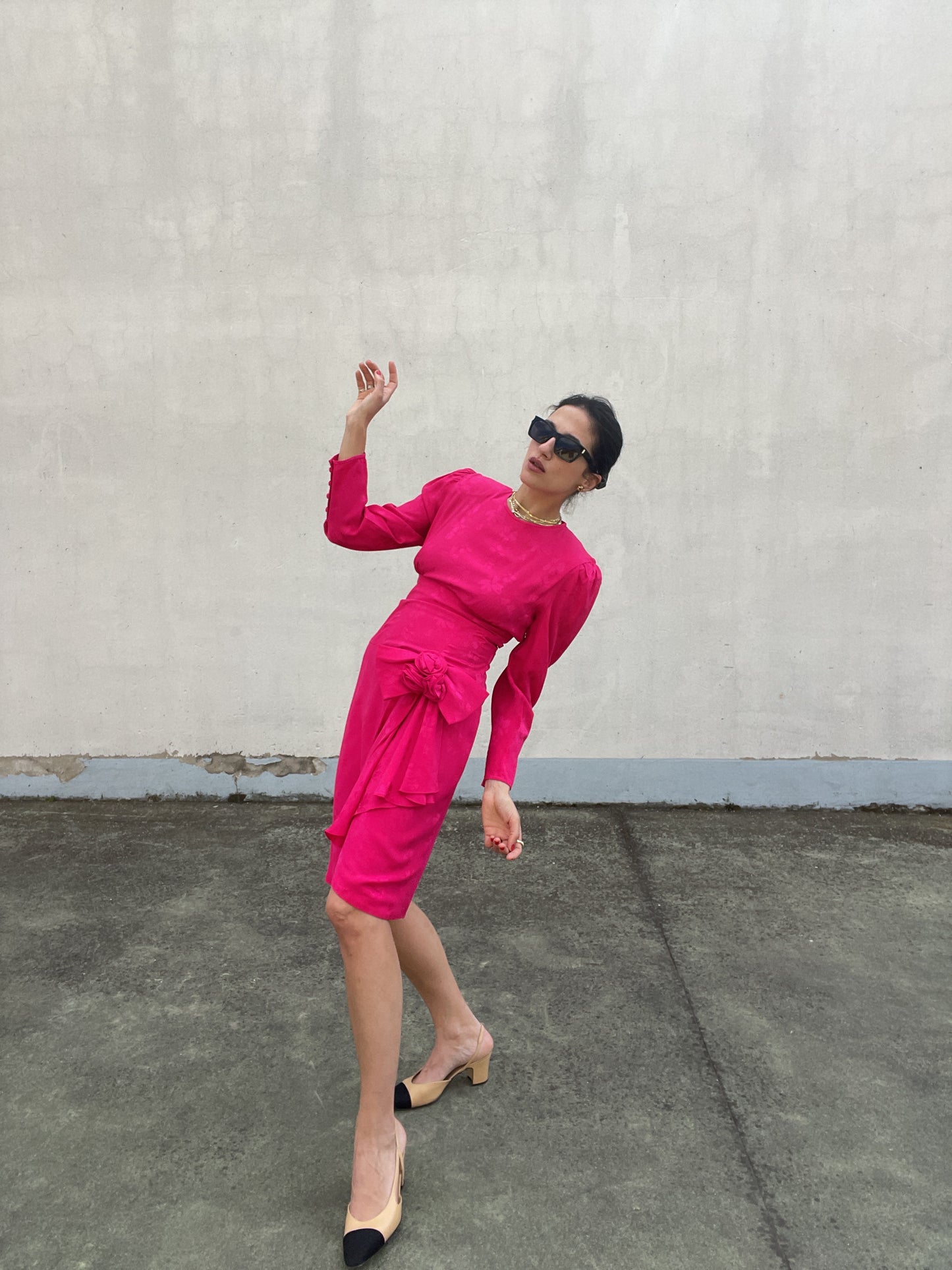 Jacquard perfect silk dress