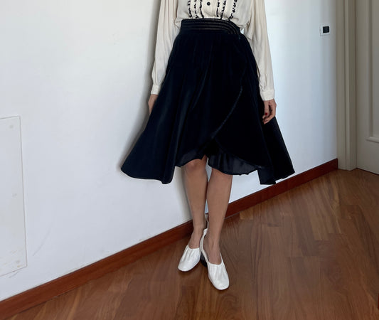 Black velvet skirt