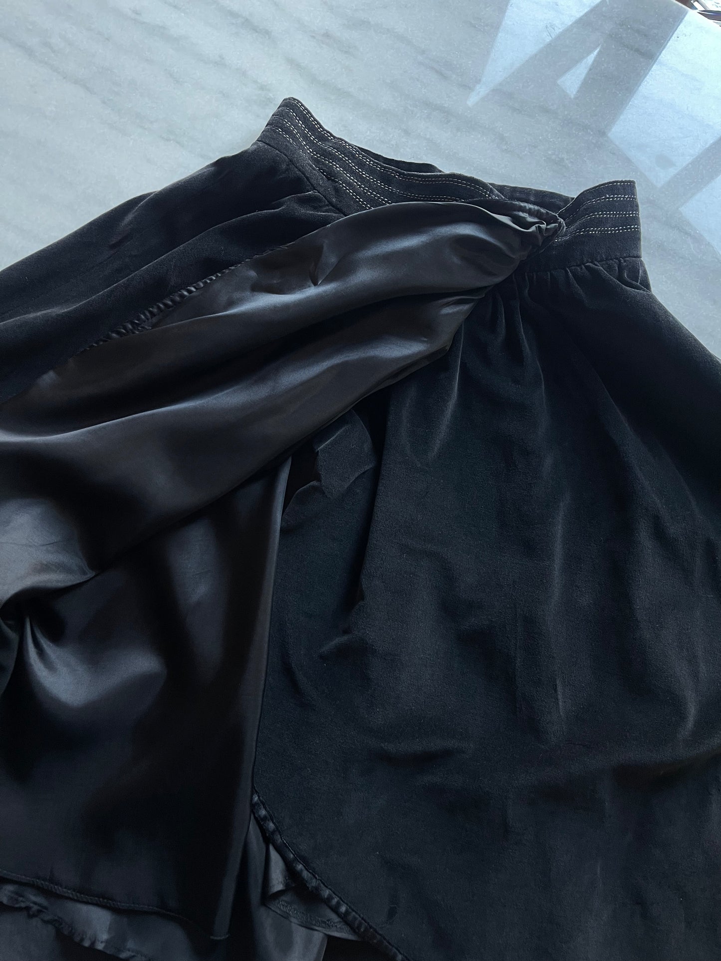 Black velvet skirt