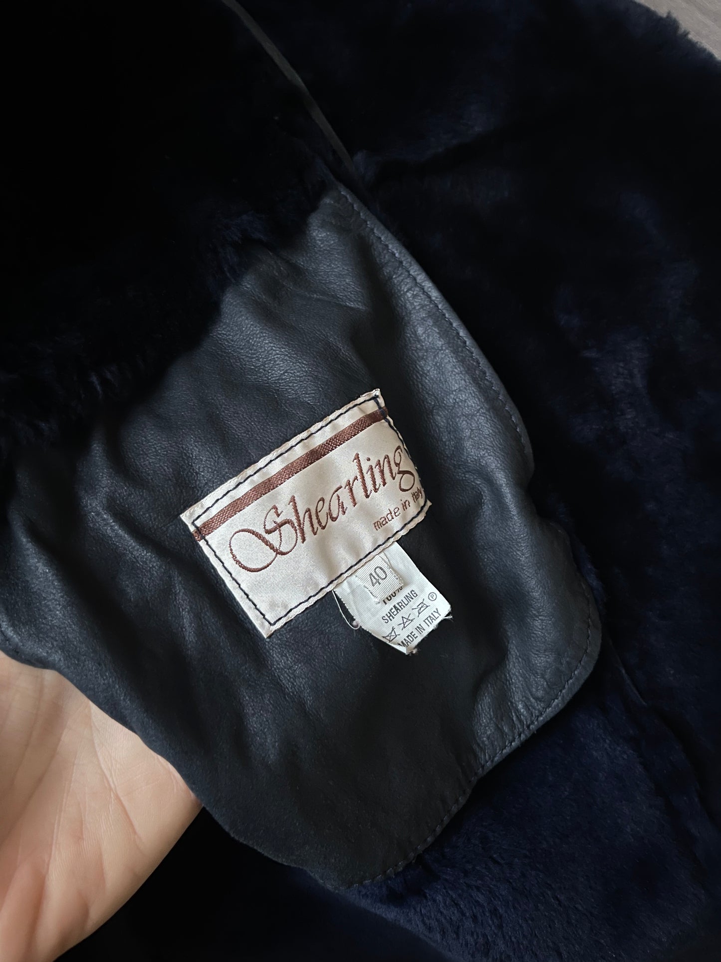 Deep blue original shearling