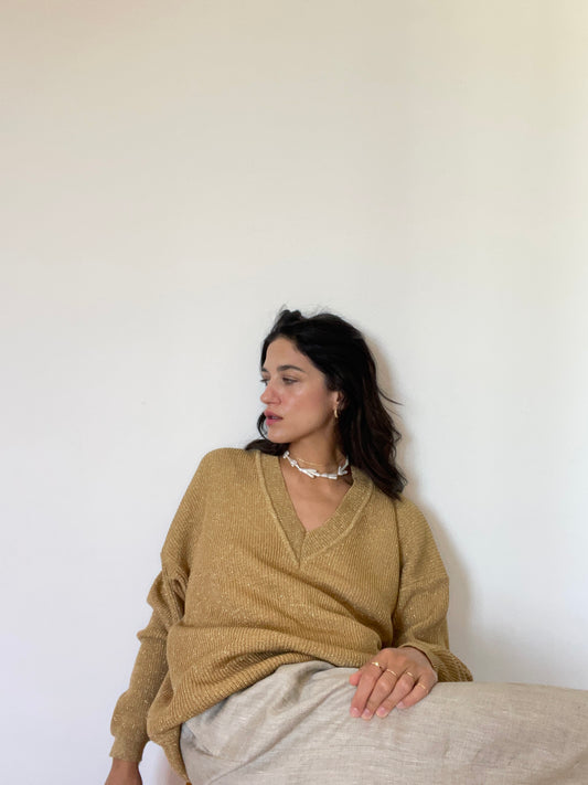 Gold summer night pullover