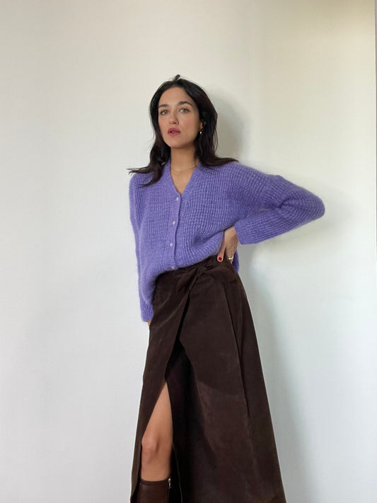 Fondente leather skirt