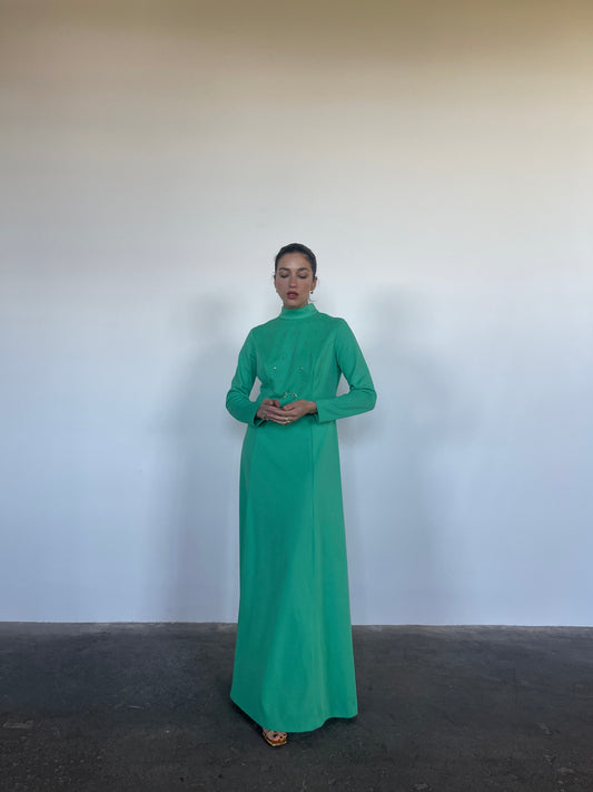 Emerald 70s fab dress