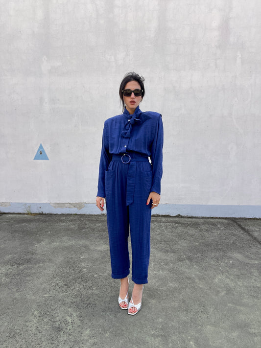 Electric feel, blue jumpsuit