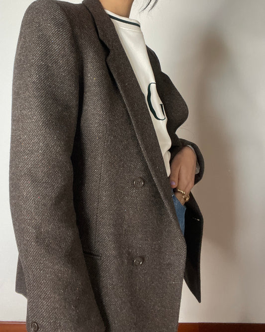 Doppiopetto mélange blazer