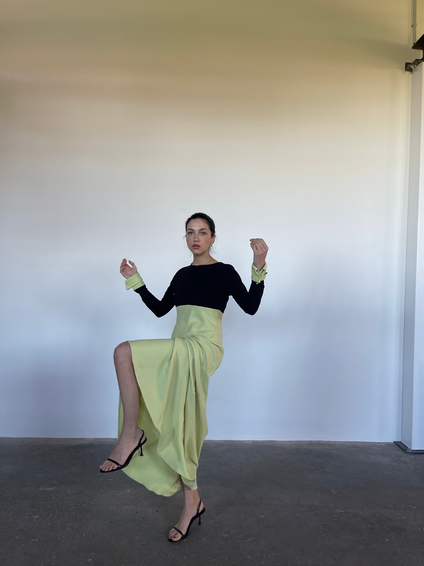 Black & lime unforgettable dress