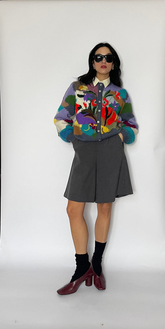 Handmade fun & cute wool cardigan