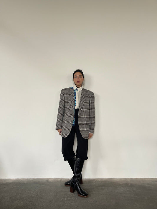 Cashmere & Wool check Blazer