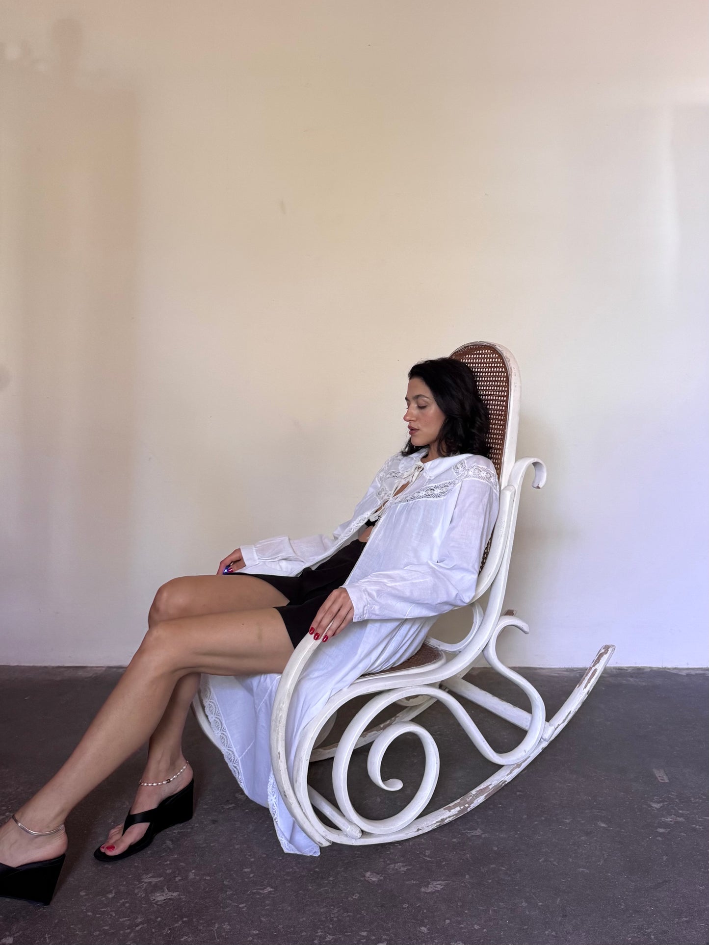 Long cotton embroidered nightie
