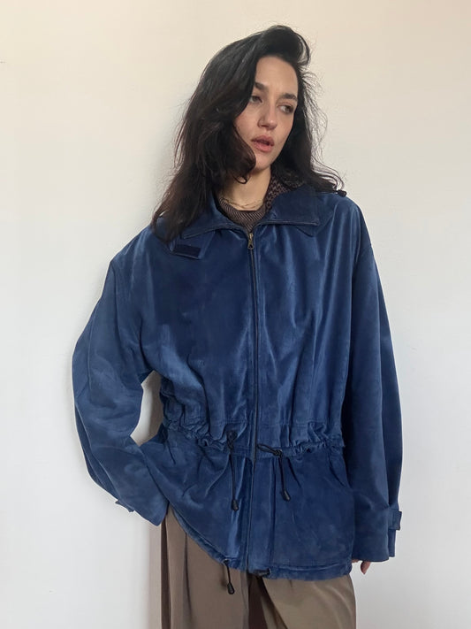 Blue suede jacket