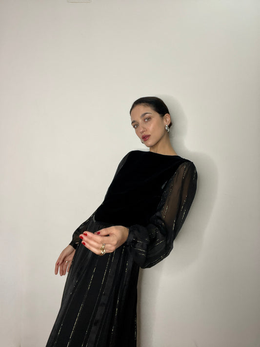 Silk & velvet dress