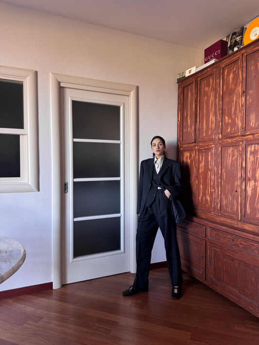 Dark Blue pinstriped suit