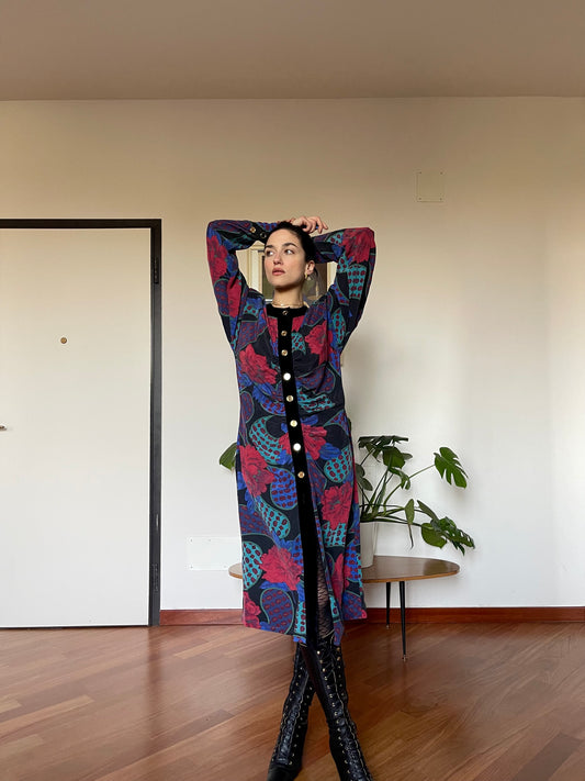 Roccobarocco silk & velvet dress